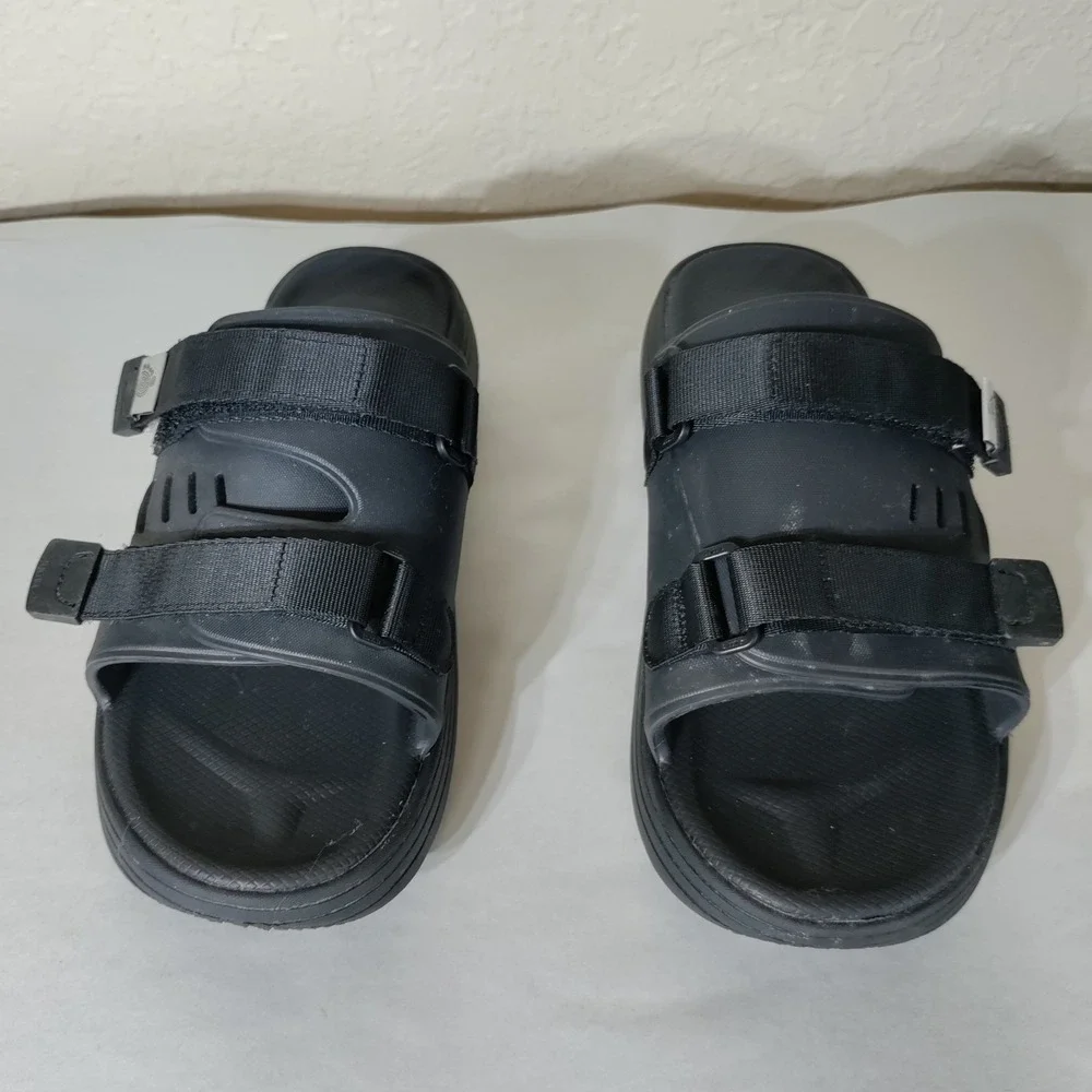 Suicoke Black Adjustable Strap Platform Slide Sandals Mens 7 Womens 9 OG-044V